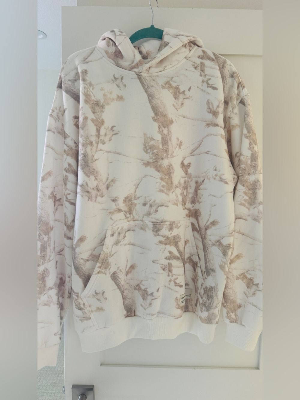 Comfy USA Neutral Cream Tie-Dye Hoodie Sweater size medium like new